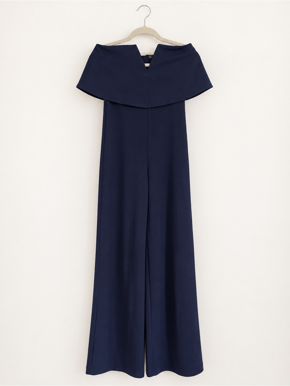Lulu's Navy Off-Shoulder Wide-Leg Jumpsuit